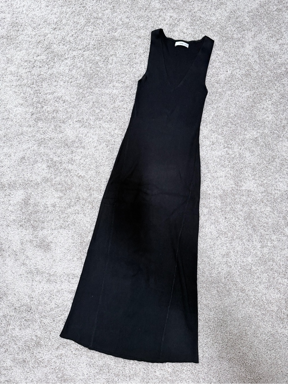 Mango Black Sleeveless V-Neck Maxi Dress